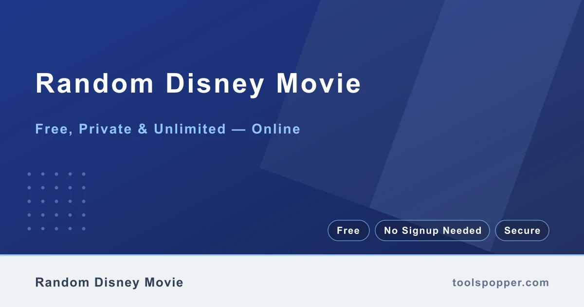 Random Disney Movie — Random Disney film suggestion