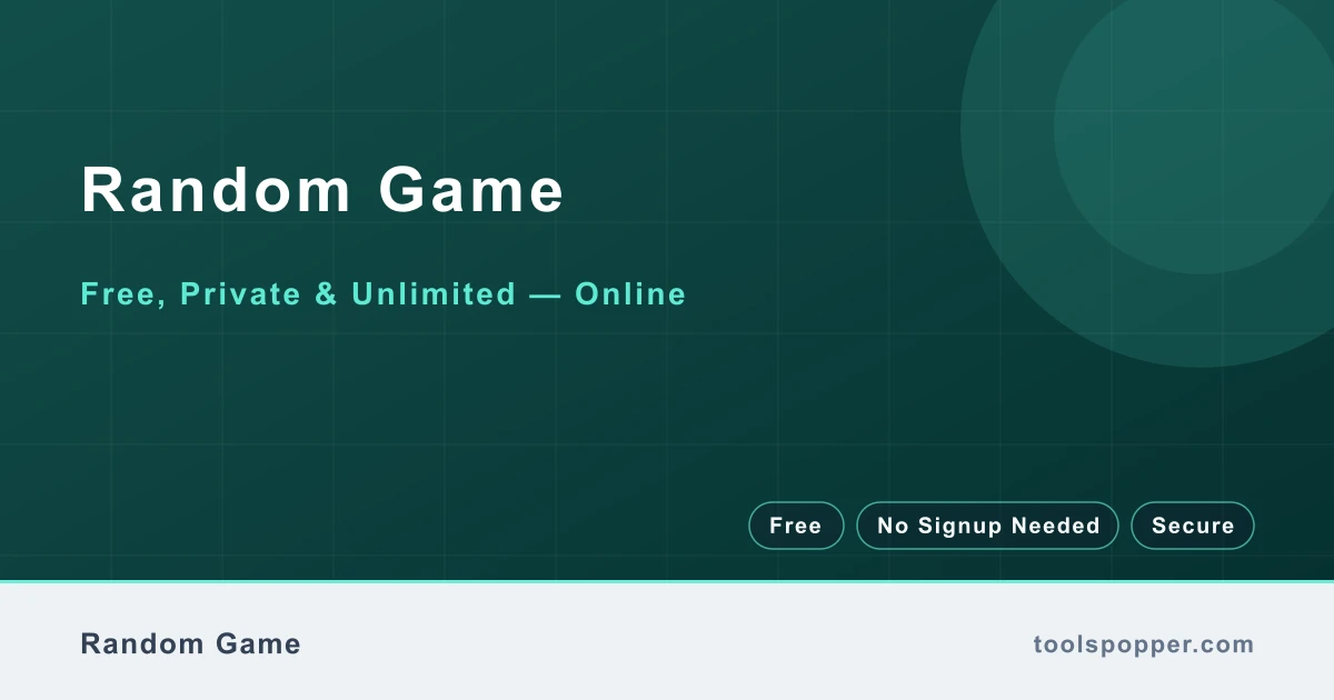 Random Game — Random video game idea