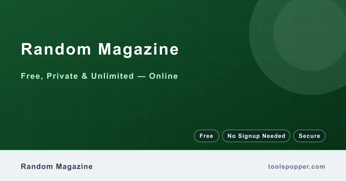 Random Magazine — Random magazine title