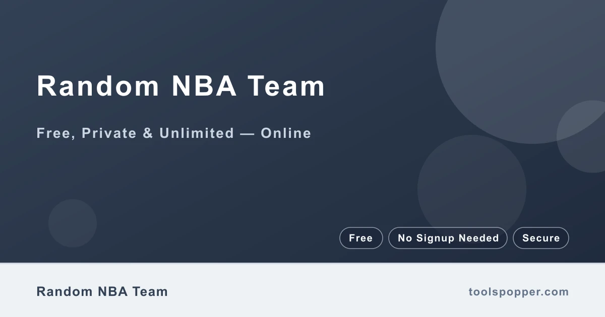 Random NBA Team — Random NBA franchise