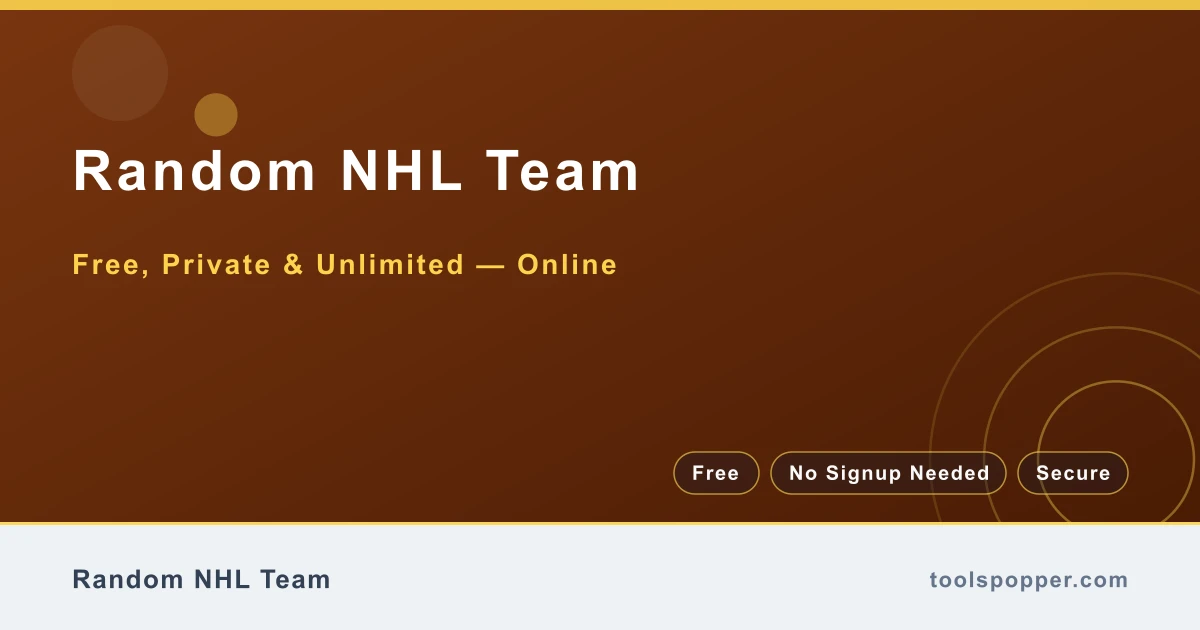 Random NHL Team — Random NHL hockey team