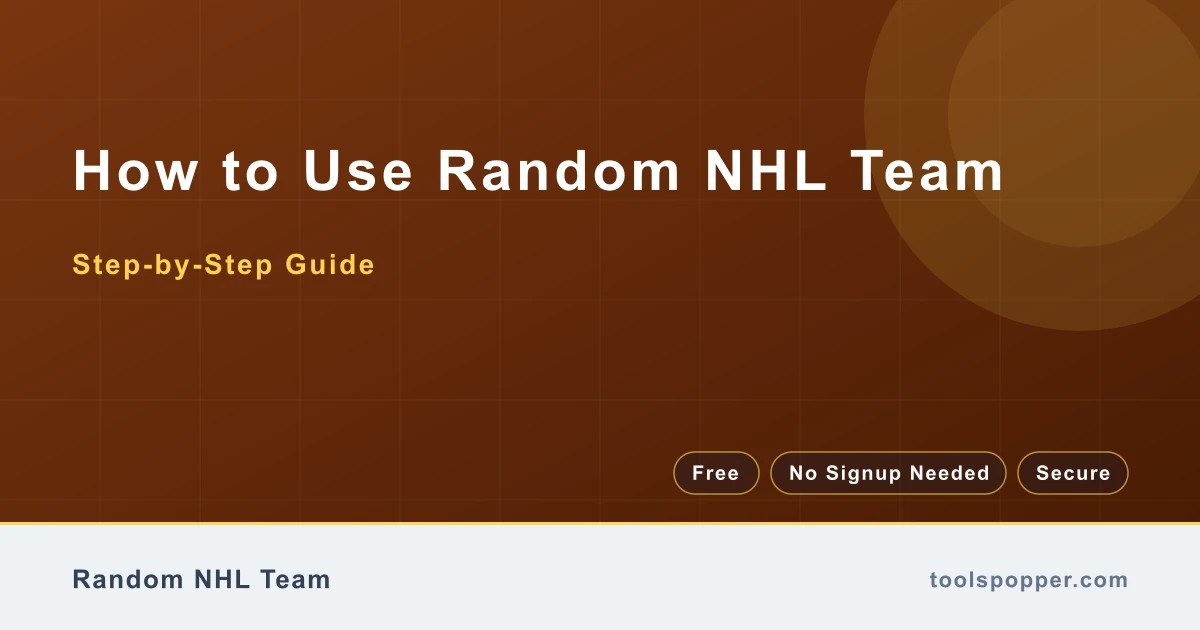 How to use Random NHL Team — step-by-step guide