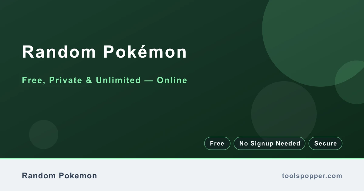 Random Pokémon — Random Pokémon name