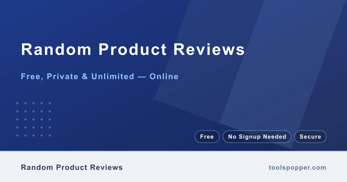 Random Product Reviews — Fake positive and negative reviews for e-commerce layout tests