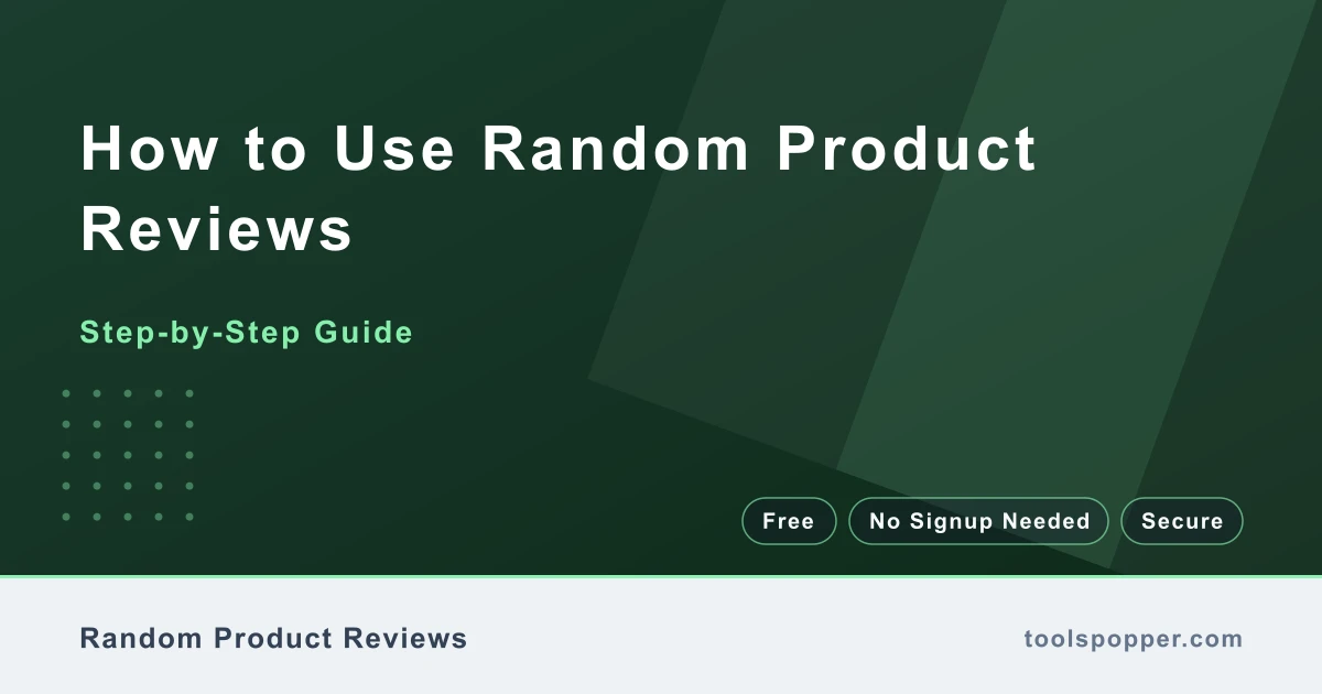 How to use Random Product Reviews — step-by-step guide