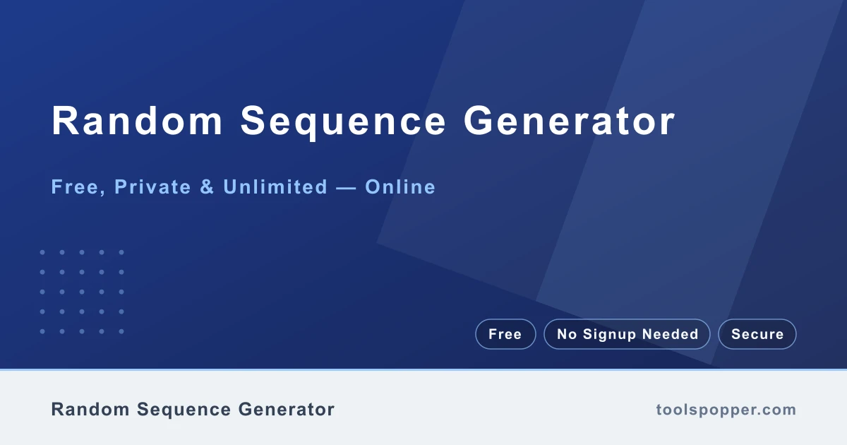 Random Sequence Generator — Produce unique number sequences for lotteries and draws