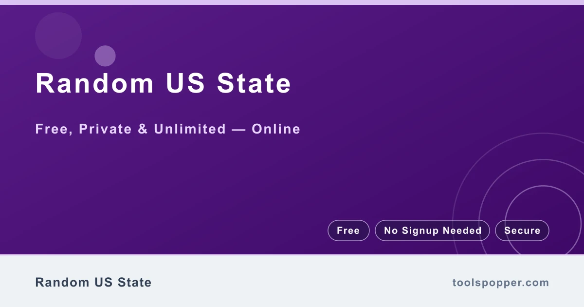 Random US State — Random U.S. state name