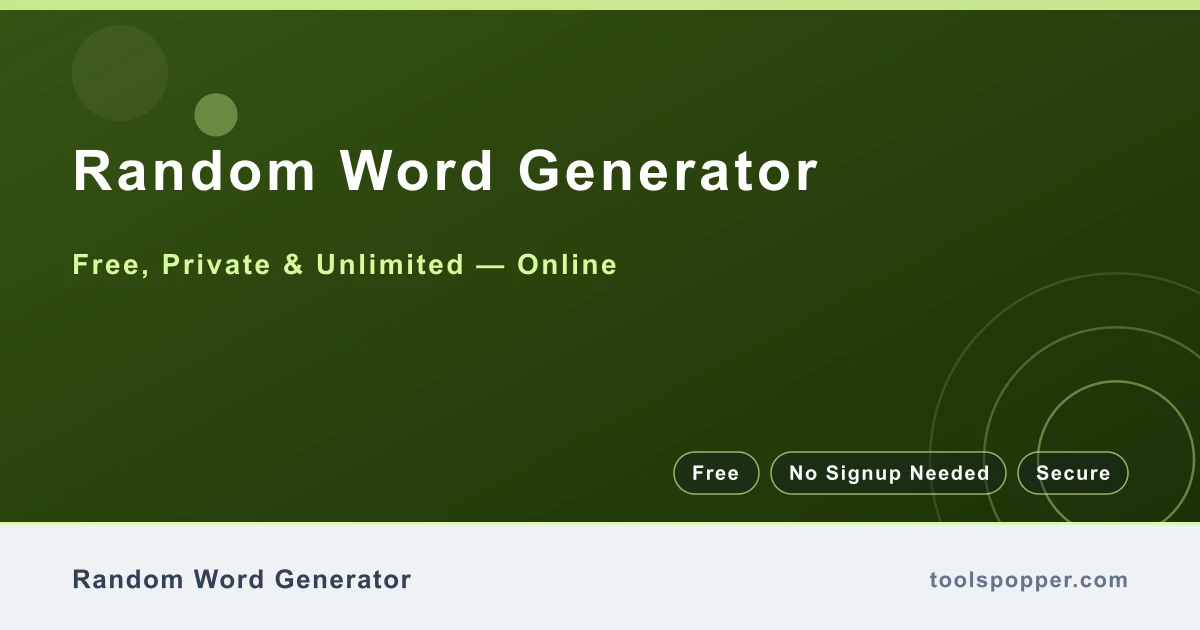 Random Word Generator — Random English words with optional length and starting letter