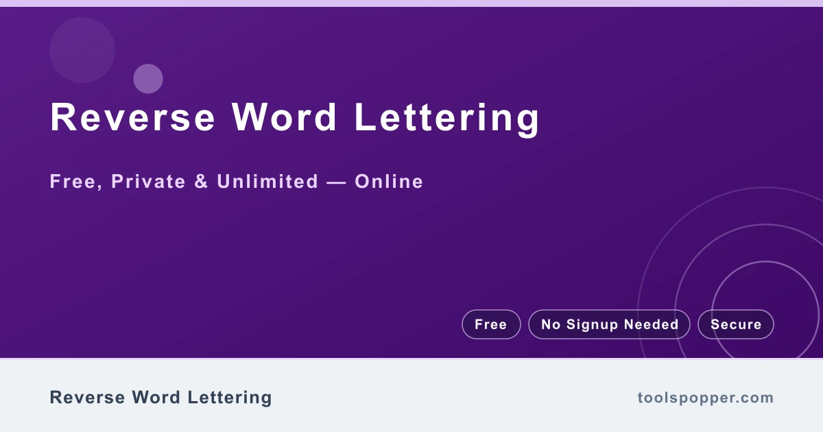 Reverse Word Lettering — Reverse letters inside each word only