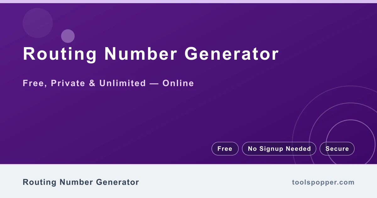 Routing Number Generator — Generate US bank routing numbers for tests