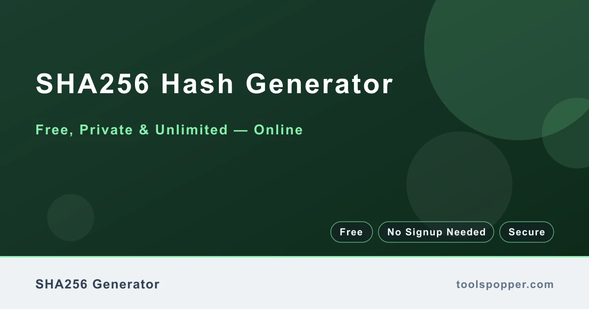 SHA256 Hash Generator — SHA-256 hash generator