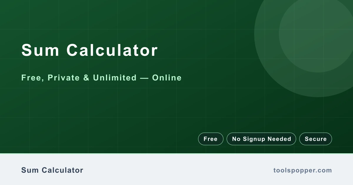 Sum Calculator — Add two numbers quickly