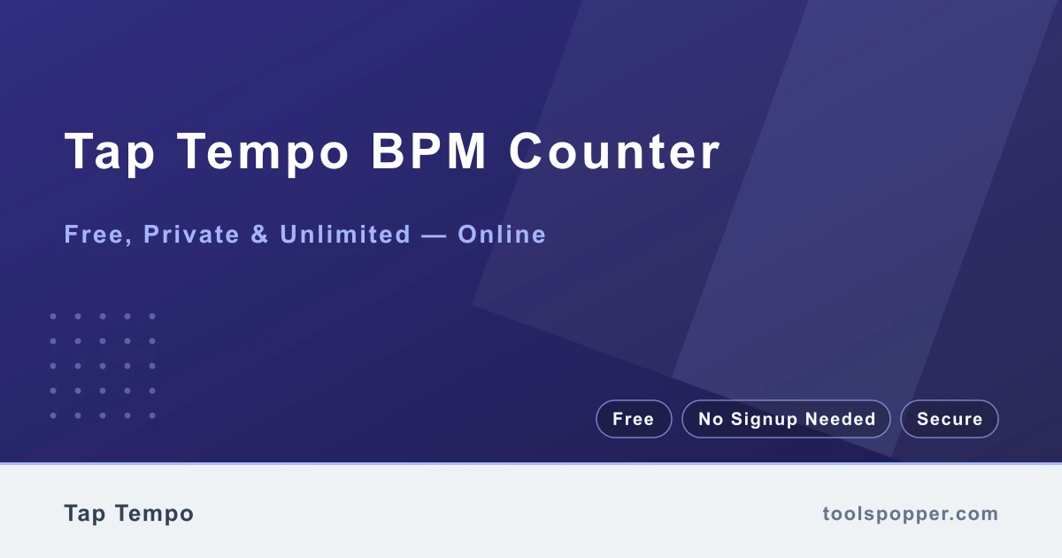 Tap Tempo BPM Counter — Tap to measure beats per minute for DJs and musicians