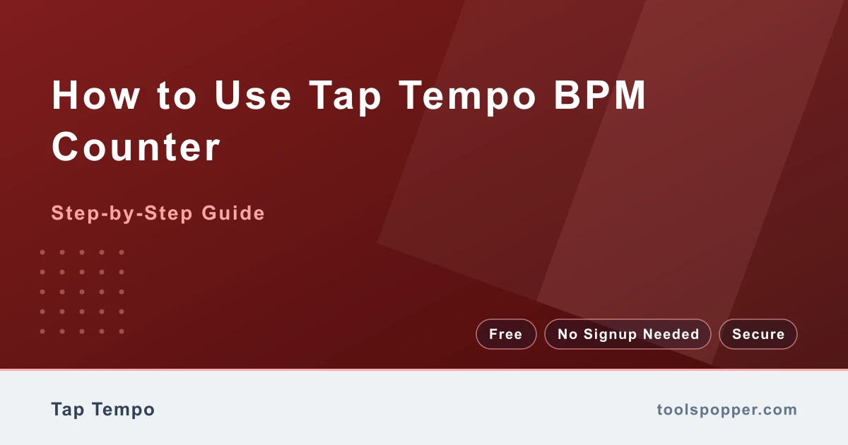 How to use Tap Tempo BPM Counter — step-by-step guide