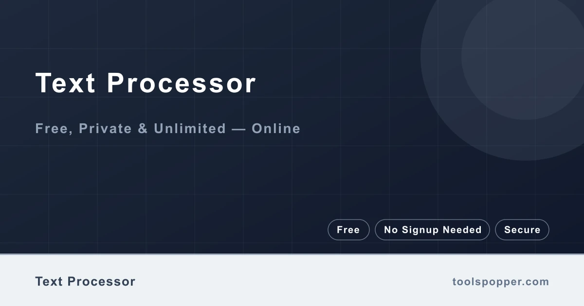 Text Processor — Trim, dedupe lines, and basic text cleanup