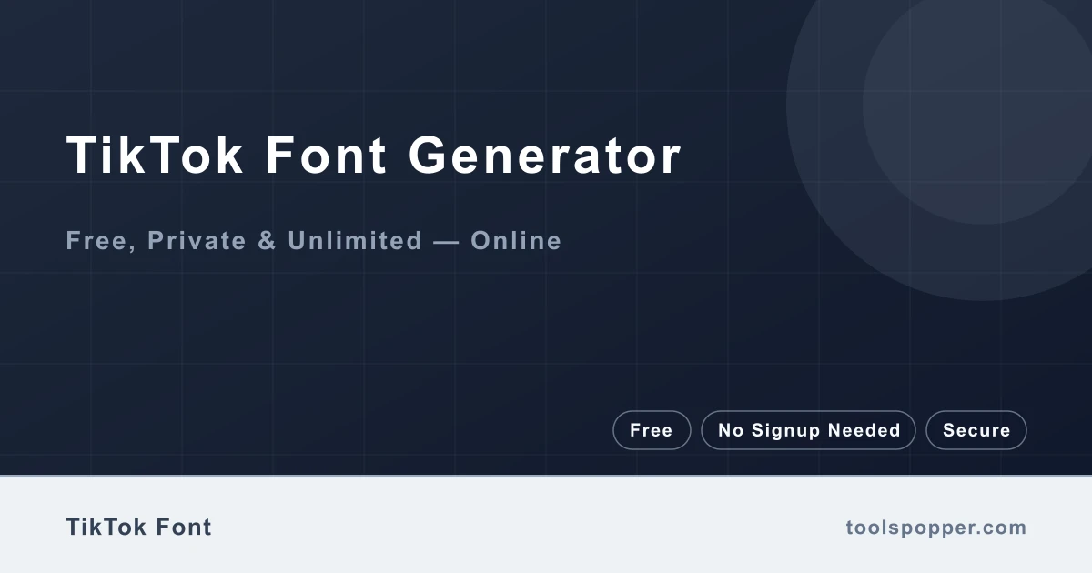 TikTok Font Generator — Bold script style for TikTok bios