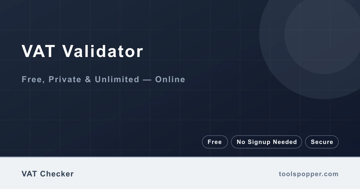 VAT Validator — Check European VAT number format