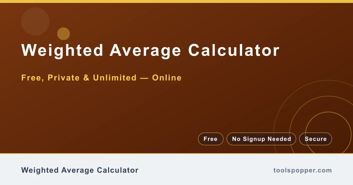 Weighted Average Calculator — Weighted mean for grades, KPIs, and survey scores