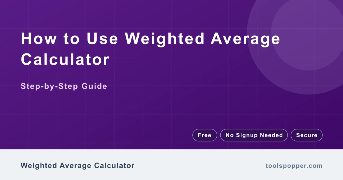 How to use Weighted Average Calculator — step-by-step guide