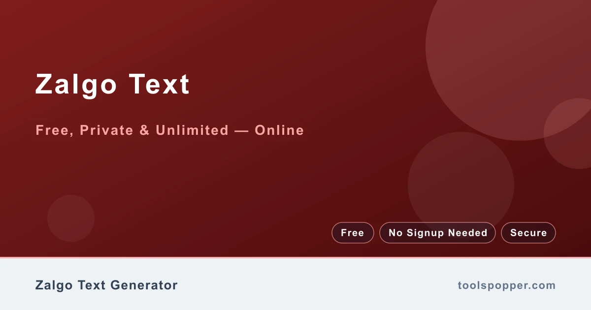 Zalgo Text — Creepy Zalgo glitch text with combining marks