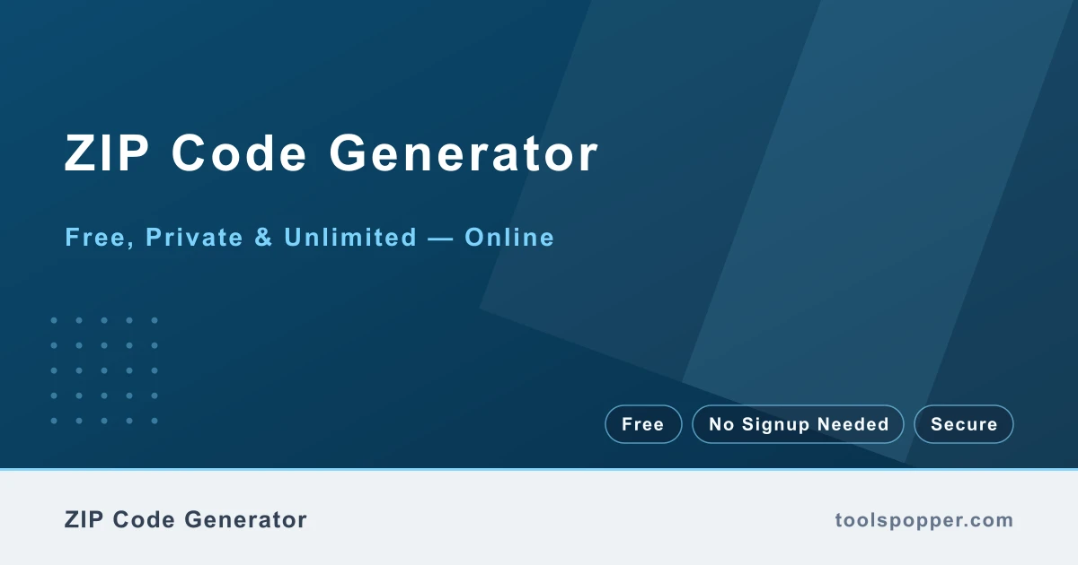 ZIP Code Generator — Random US ZIP codes