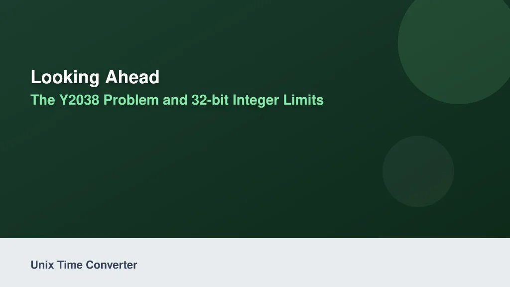 Looking Ahead: The Y2038 Problem and 32-Bit Integer Limits