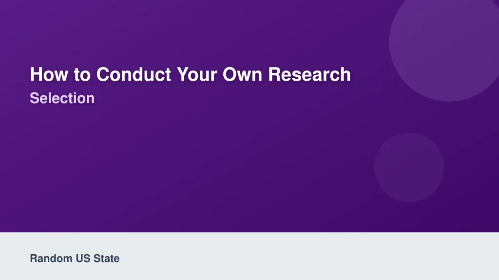 How to Conduct Your Own Research After a Random Selection