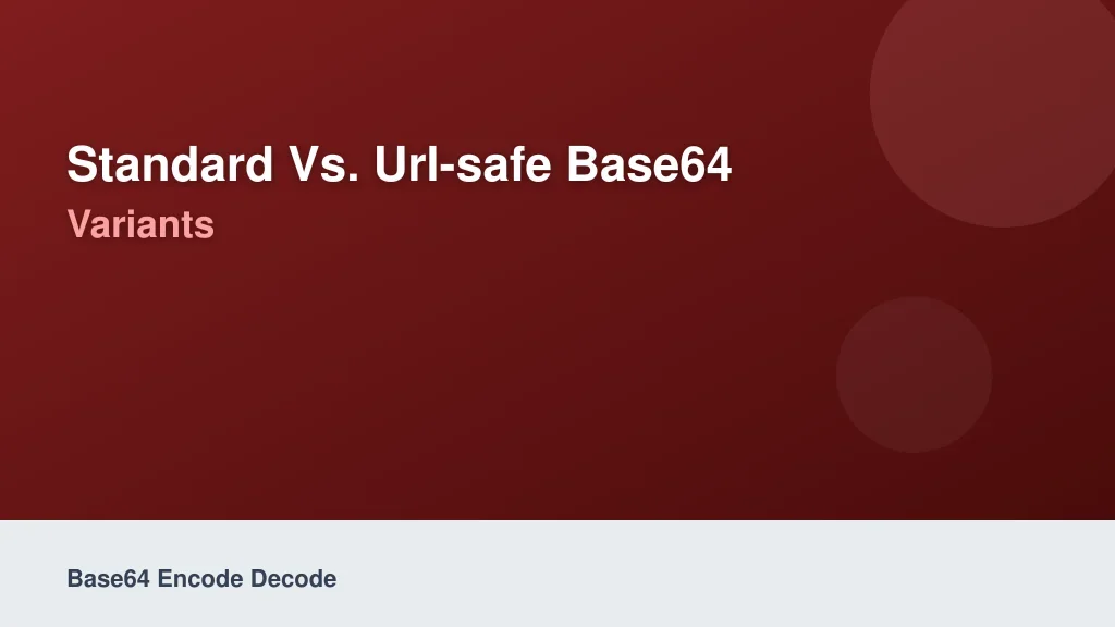 Standard vs. URL-Safe Base64 Variants