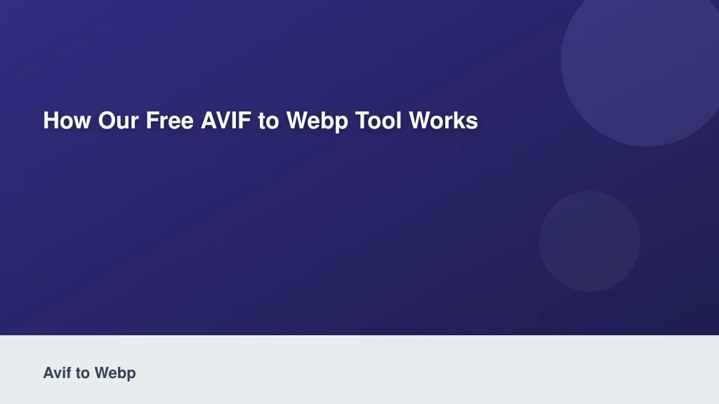 How Our Free AVIF to WebP Tool Works