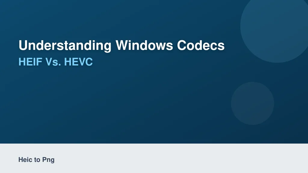 Understanding Windows Codecs: HEIF vs. HEVC