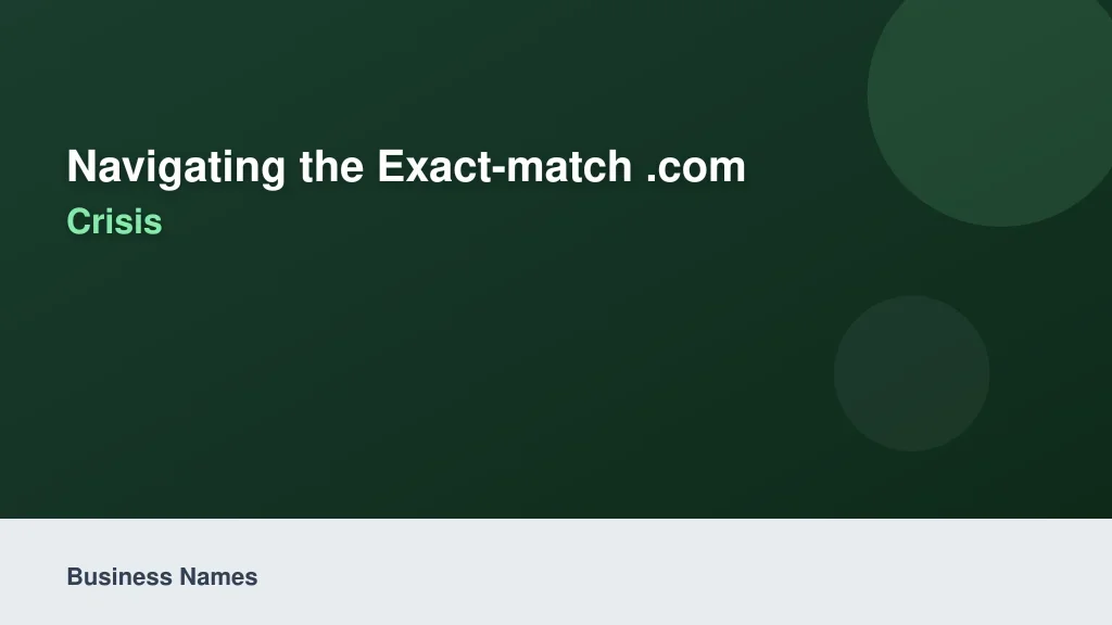 Navigating the Exact-Match .com Availability Crisis