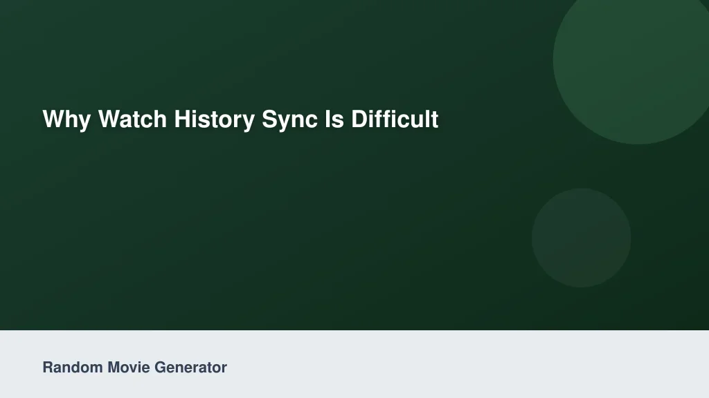 Why Watch History Sync is Difficult