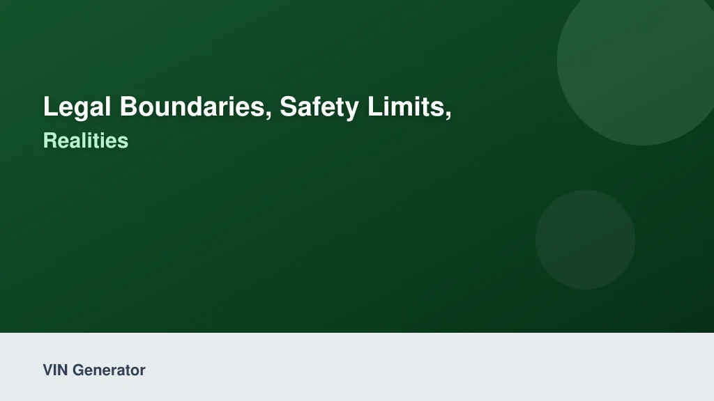 Legal Boundaries, Safety Limits, and Compliance Realities