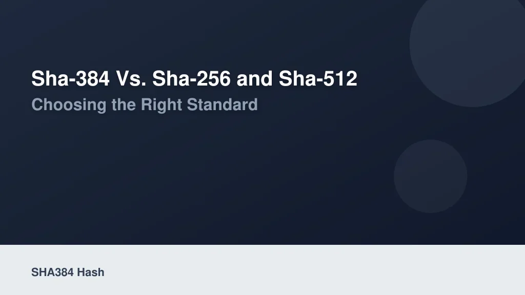 SHA-384 vs. SHA-256 and SHA-512: Choosing the Right Standard