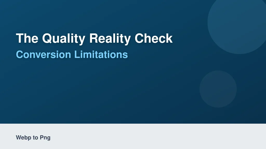 The Quality Reality Check: Conversion Limitations
