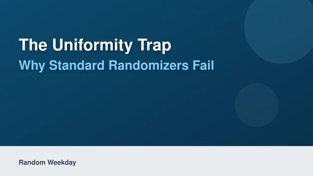 The Uniformity Trap: Why Standard Randomizers Fail