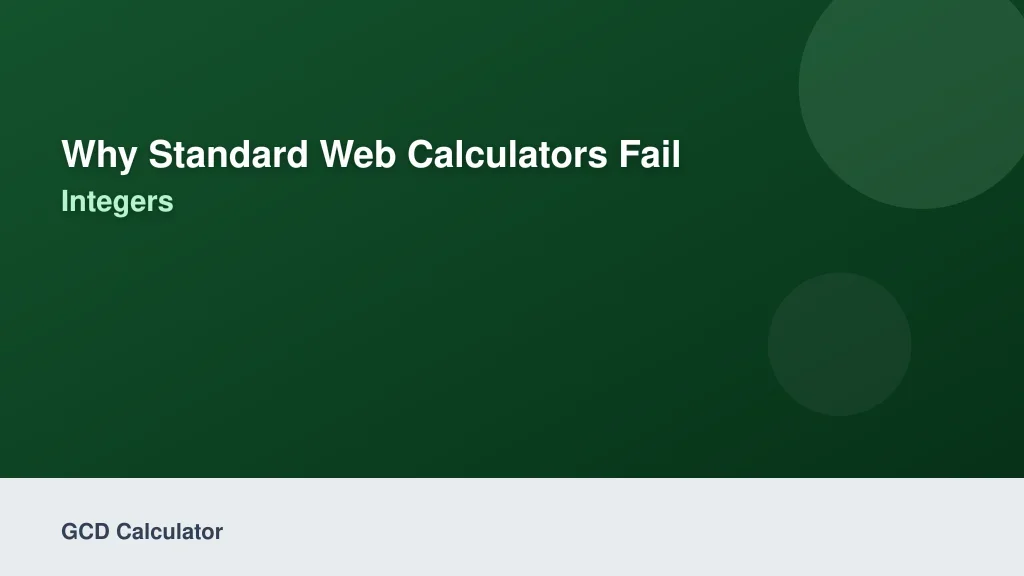 Why Standard Web Calculators Fail with Large Integers