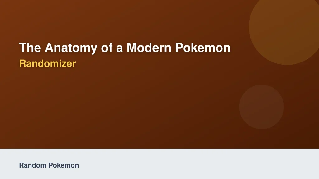 The Anatomy of a Modern Pokemon Randomizer