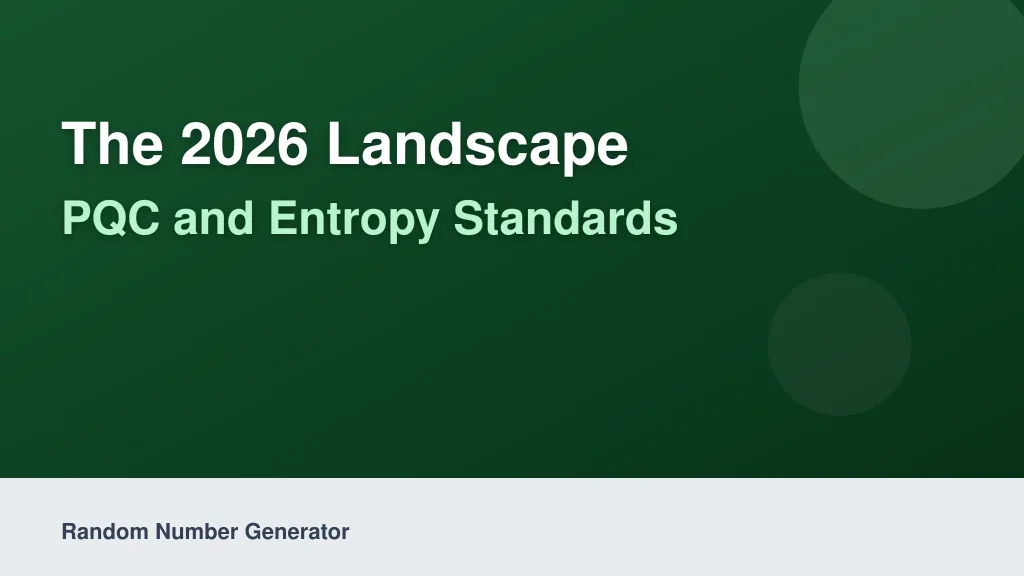 The 2026 Landscape: PQC and Entropy Standards