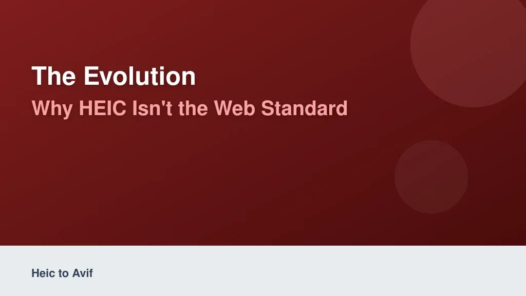The Evolution: Why HEIC Isn't the Web Standard