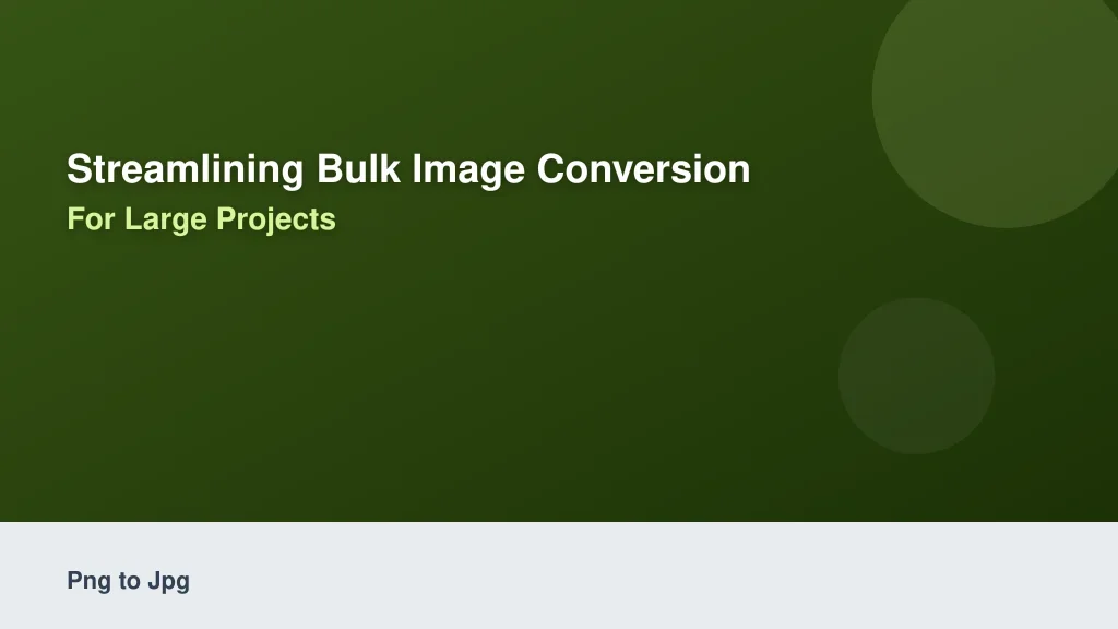 Streamlining Bulk Image Conversion for Large Projects