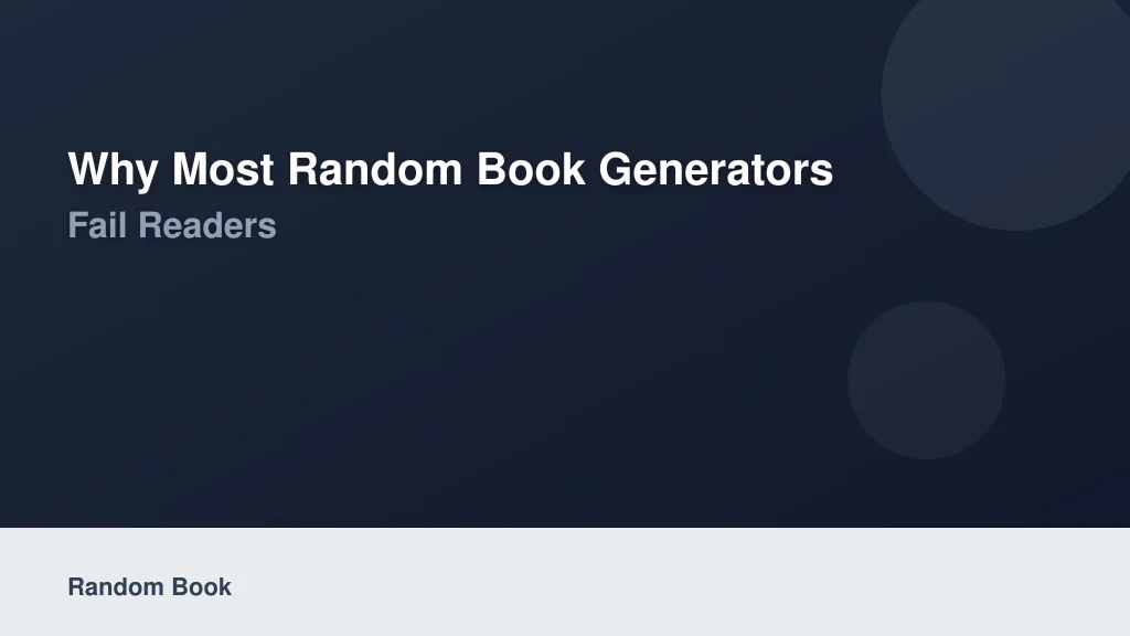 Why Most Random Book Generators Fail Readers