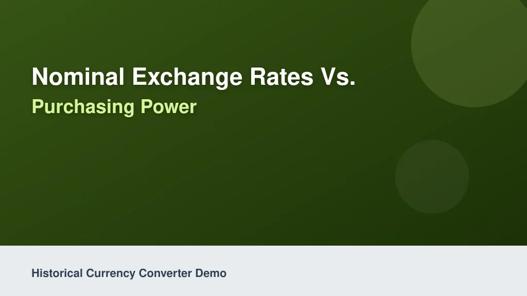 Nominal Exchange Rates vs. Inflation-Adjusted Purchasing Power
