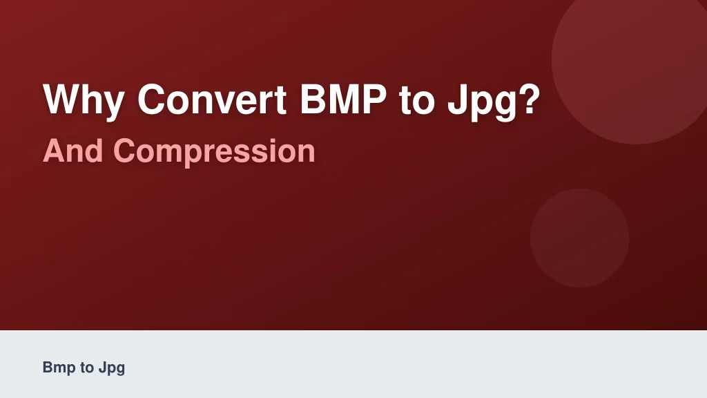Why Convert BMP to JPG? Understanding File Sizes and Compression
