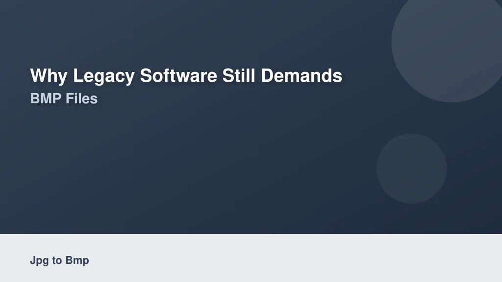 Why Legacy Software Still Demands BMP Files