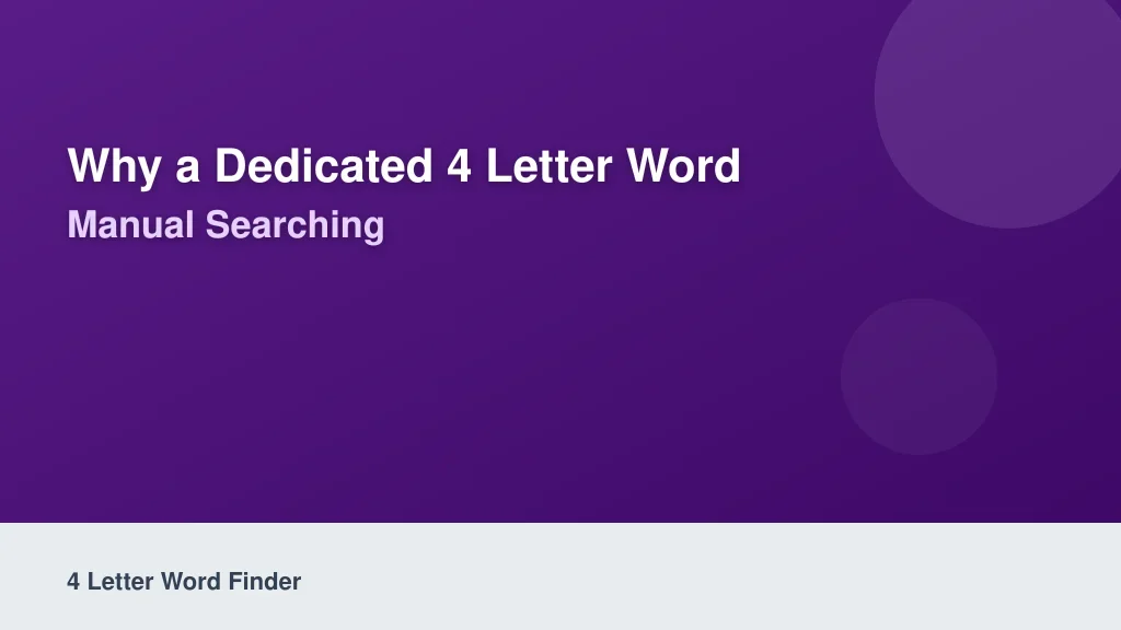 Why a Dedicated 4 Letter Word Finder Beats Manual Searching