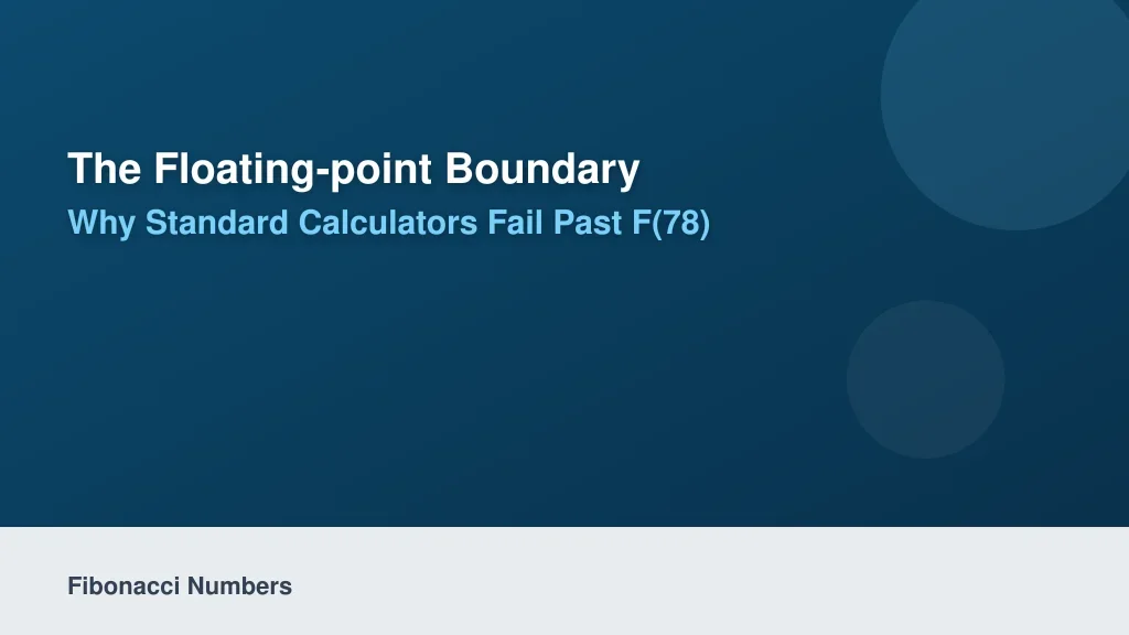 The Floating-Point Boundary: Why Standard Calculators Fail Past F(78)