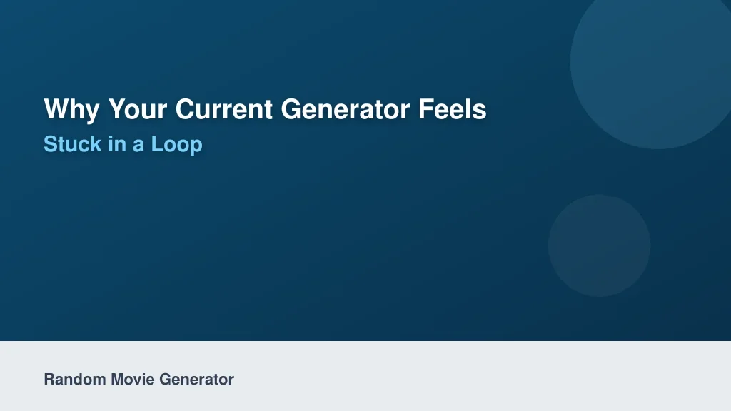 Why Your Current Generator Feels Stuck in a Loop