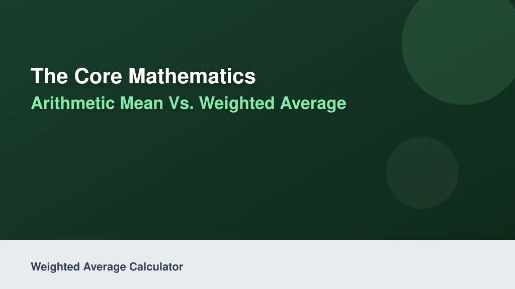 The Core Mathematics: Arithmetic Mean vs. Weighted Average