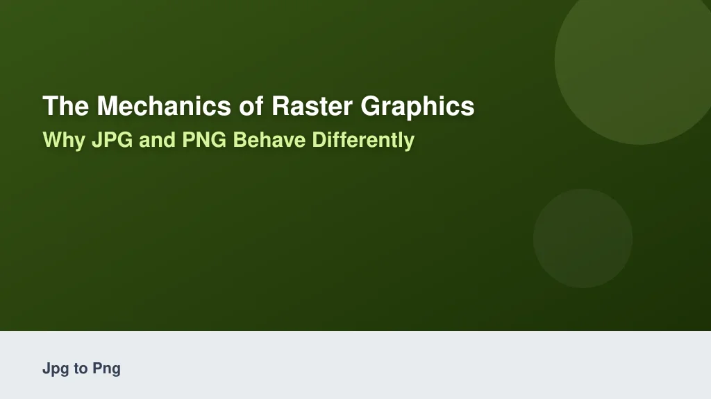 The Mechanics of Raster Graphics: Why JPG and PNG Behave Differently